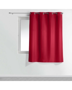 Rideau a oeillets metal 140 x 180 cm polyester uni essentiel Rouge