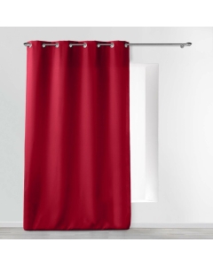Rideau a oeillets metal 140 x 260 cm polyester uni essentiel Rouge