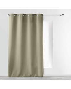 Rideau a oeillets metal 140 x 260 cm polyester uni essentiel Lin