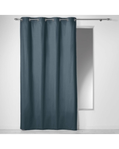 Rideau a oeillets 140 x 240 cm coton uni panama Marine