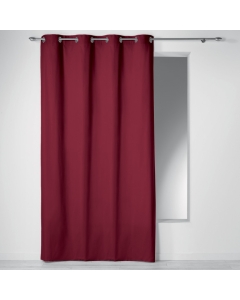 Rideau a oeillets 140 x 240 cm coton uni panama Bordeaux