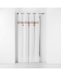 Rideau tamisant 140 x 240 cm coton + haut brodé Amaya Rose