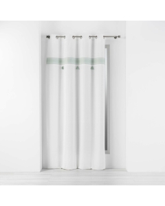 Rideau tamisant 140 x 240 cm coton + haut brodé Amaya Menthe