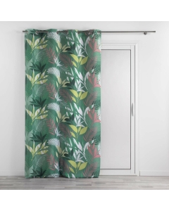 Rideau a oeillets 140 x 260 cm polyester imprimé Assana Kaki