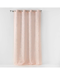 Rideau a oeillets 140 x 260 cm imprimé métallisé Artyline Rose/argent