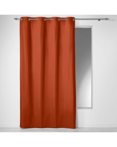 Rideau a oeillets 140 x 240 cm coton uni panama Terracotta