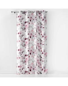 Rideau a oeillets 140 x 240 cm velours imprime velvet flower Blanc