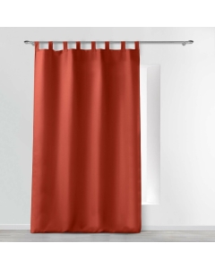 Rideau a passants 140 x 260 cm polyester uni essentiel Terracotta