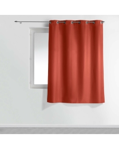 Rideau a oeillets metal 140 x 180 cm polyester uni essentiel Terracotta