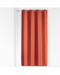 Rideau a oeillets metal 140 x 280 cm polyester uni essentiel Terracotta