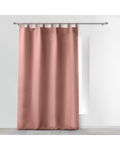Rideau a passants 140 x 260 cm polyester uni essentiel Rose Poudre