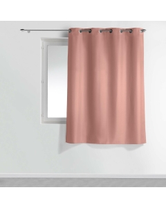 Rideau a oeillets metal 140 x 180 cm polyester uni essentiel Rose Poudre