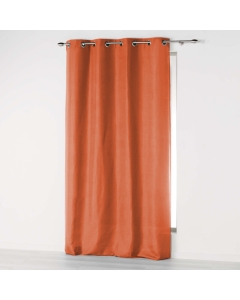 Rideau a oeillets 140 x 280 cm microfibre unie absolu Terracotta