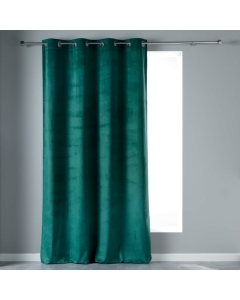 Rideau tamisant a oeillets 140 x 240 cm velours Velvetine Pétrole