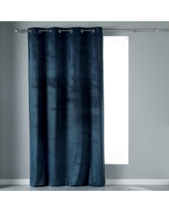 Rideau tamisant a oeillets 140 x 240 cm velours Velvetine Bleu marine