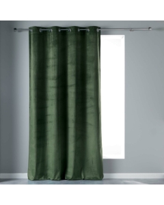 Rideau tamisant a oeillets 140 x 240 cm velours Velvetine Kaki