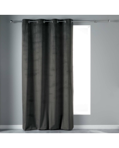 Rideau a oeillets 140 x 240 cm velours uni velvetine Anthracite