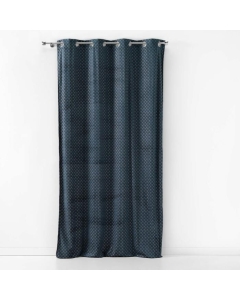 Rideau a oeillets 140 x 240 cm velours imprime or azureor Sans