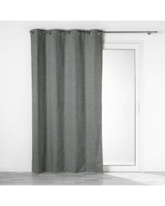 Rideau a oeillets 140 x 260 cm 100% occultant/chambray uni Crepuscule Anthracite