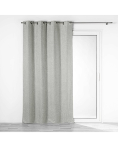 Rideau a oeillets 140 x 260 cm 100% occultant/chambray uni Crepuscule Gris