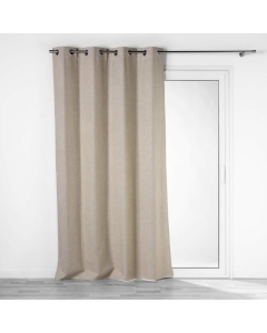 Rideau a oeillets 140 x 260 cm 100% occultant/chambray uni Crepuscule Beige