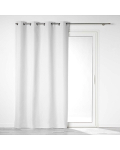 Rideau a oeillets 140 x 260 cm 100% occultant/microfibre unie obscure Blanc