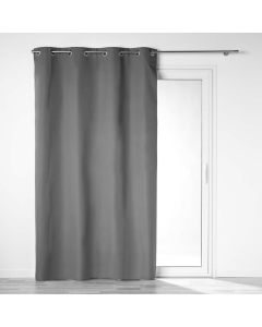 Rideau a oeillets 140 x 260 cm 100% occultant/microfibre unie obscure Anthracite