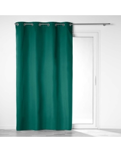 Rideau a oeillets 140 x 260 cm 100% occultant/microfibre unie obscure Emeraude