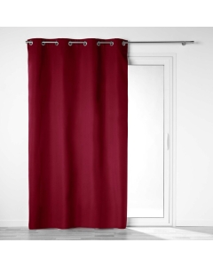 Rideau a oeillets 140 x 260 cm 100% occultant/microfibre unie obscure Bordeaux