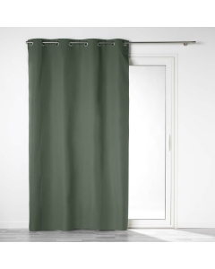 Rideau a oeillets 140 x 260 cm 100% occultant/microfibre unie obscure Kaki