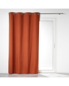 Rideau a oeillets 140 x 260 cm 100% occultant/microfibre unie obscure Terracotta