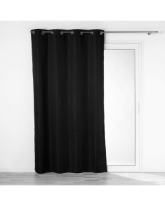 Rideau thermique 140 x 260 cm 100% occultant/jacquard darko Noir