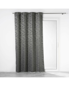 Rideau a oeillets 140 x 260 cm 100% occultant/jacquard Lunella Anthracite