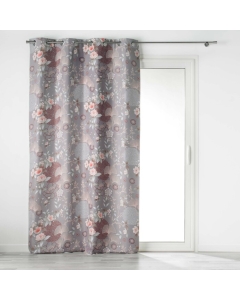 Rideau a oeillets 135 x 260 cm 100% occultant/microfibre imp. yokahama Gris