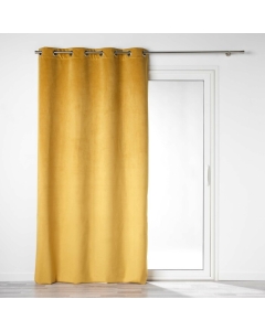 Rideau a oeillets 135 x 260 cm 100% occultant/velours uni velounight Jaune