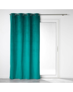 Rideau a oeillets 135 x 260 cm 100% occultant/velours uni velounight Emeraude