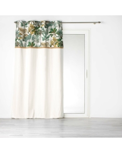 Rideau a oeillets 140 x 240 cm coton + haut imprimé jute Balinesia
