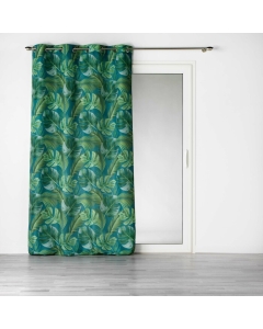 Rideau a oeillets 140 x 260 cm polyester imprime rio Bleu