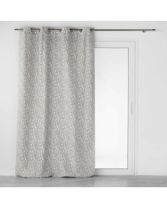 Rideau a oeillets 140 x 260 cm polyester imprime metallise vilanelle Sans