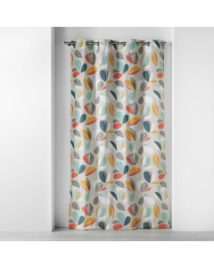 Rideau a oeillets 140 x 240 cm coton imprimé Panaflore GrisNaturel