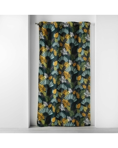 Rideau a oeillets 140 x 240 cm coton imprimé Panazio Bleu-Jaune
