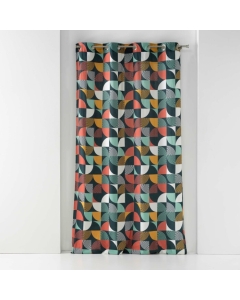 Rideau a oeillets 140 x 240 cm coton imprimé Rythmo Orange