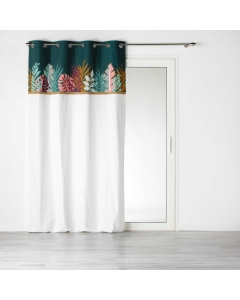Rideau a oeillets 140 x 240 cm coton uni+ haut en jute Jacala