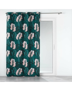 Rideau à oeillets 140 x 260 polyester imprimé Belline Emeraude