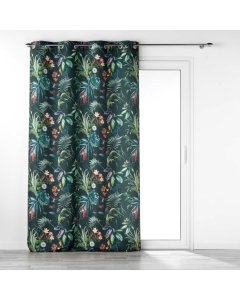 Rideau a oeillets 140 x 260 cm polyester imprime feerie Emeraude