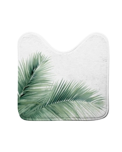 Tapis contour wc 45 x 45 cm microfibre imprimee havane des. place Sans