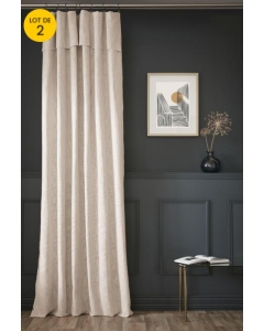 Lot de 2 Rideaux en coton Ajustables Sixtine – Pampa – 140 x 270 cm