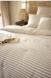 Housse de Couette Réversible 260 x 240 cm Double Gaze de Coton 125 g/m² Livia Ficelle