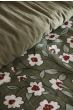 Housse de couette réversible 200 x 200 cm gaze de coton FLORA Romarin