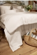Bout de lit 90 x 220 cm Quadruple Gaze de Coton Matelassé BELLA Ficelle